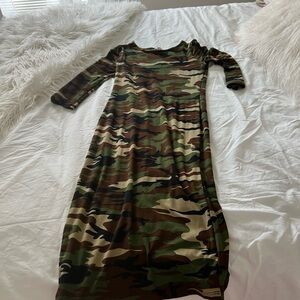 Camouflage Long Sleeve Dress